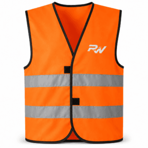 RW-101 Orange Hi-Vis Safety Vest Front View