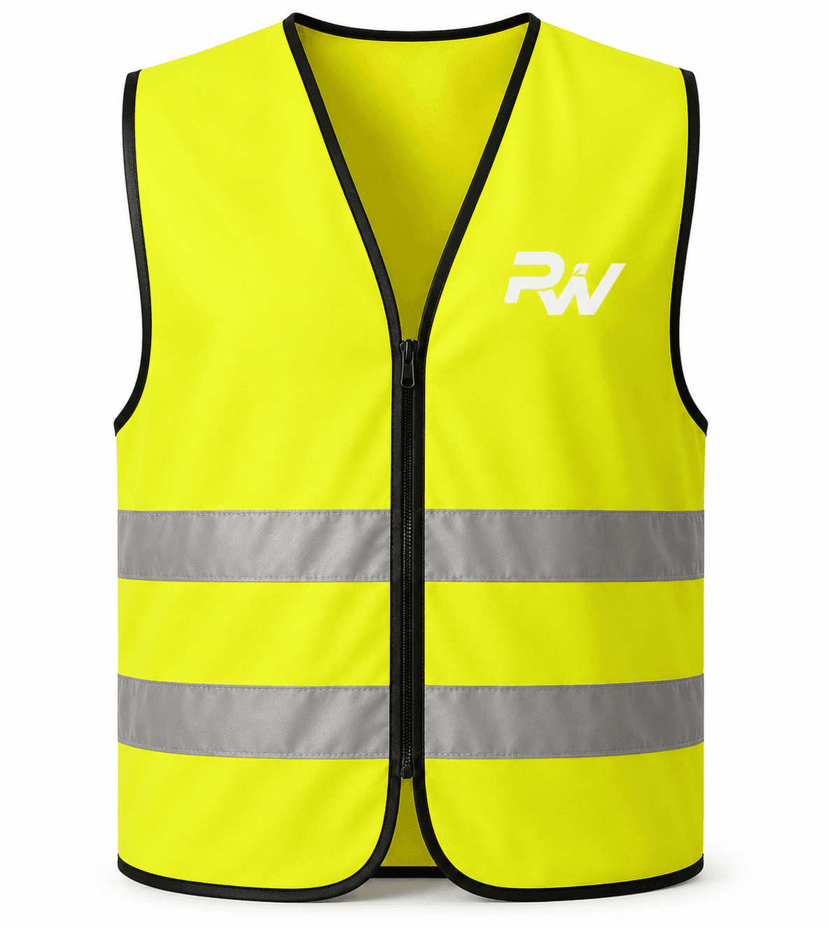 RW-102 Premium Hi-Vis Zipper Safety Vest Front View