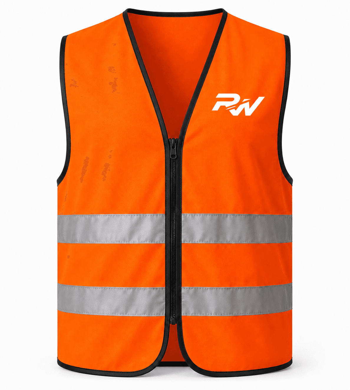 RW-103 Orange Hi-Vis Zipper Safety Vest Front View