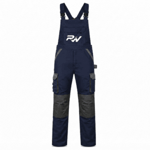 Industrial Bib Coverall Manufacturer RW-101 premium navy blue cotton work bib overall with reinforced knee panels and utility pockets