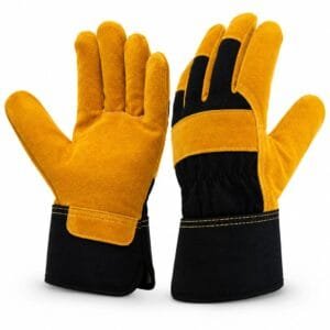RWG-005 Canadian Rigger Leather Work Gloves Black & Yellow