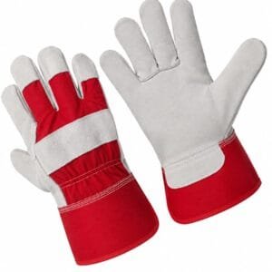 RWG-004 Canadian Rigger Leather Work Gloves with Reinforced Palm and Canvas Safety Cuff