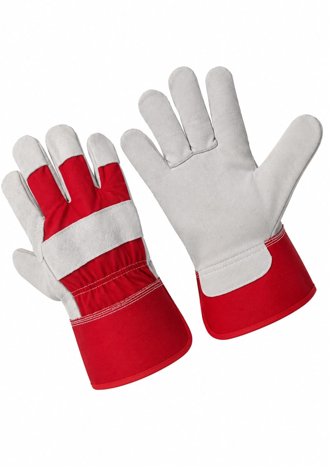 RWG-004 Canadian Rigger Leather Work Gloves with Reinforced Palm and Canvas Safety Cuff