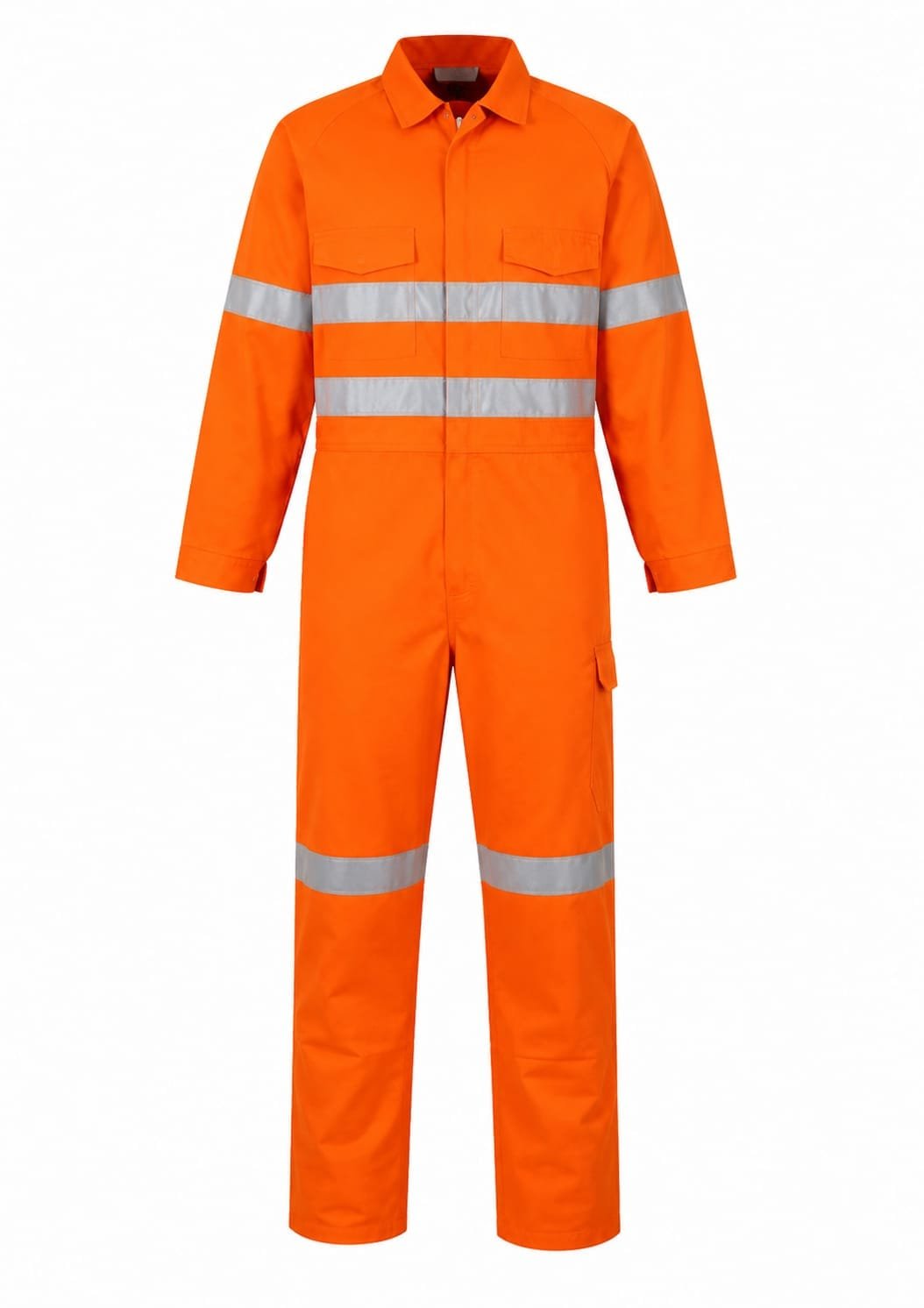RWHV-004 Orange Hi-Visibility Reflective Safety Coverall with Silver Reflective Tape